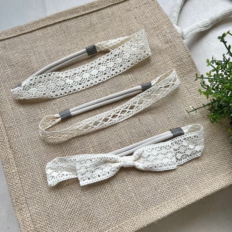 【髮帶3件組】優雅公主 復古蕾絲 髮帶 彌月禮盒 共三款