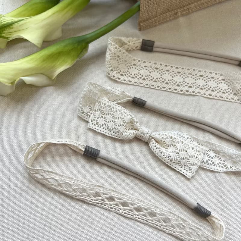 【髮帶3件組】優雅公主 復古蕾絲 髮帶 彌月禮盒 共三款