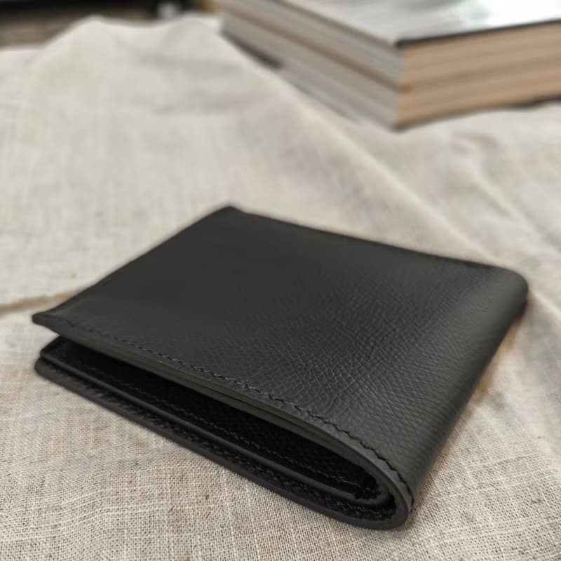 Men Classic short bifold 8 card slots wallet handmade 皮包手工