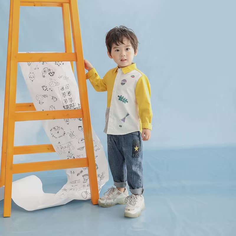 BIR童裝 | 拼接印花襯衫