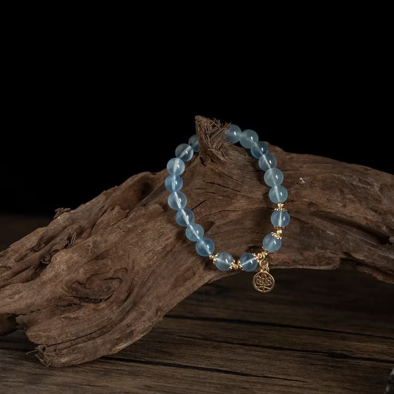 【珠璣】平安喜樂-海藍寶中文字手鍊