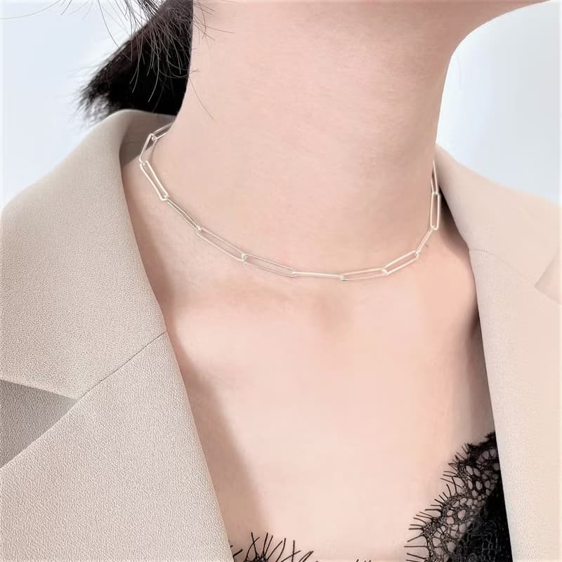 │個性│歐美簡約 • 方塊鍊 • 鎖骨鍊 • 純銀項鍊 •925silver