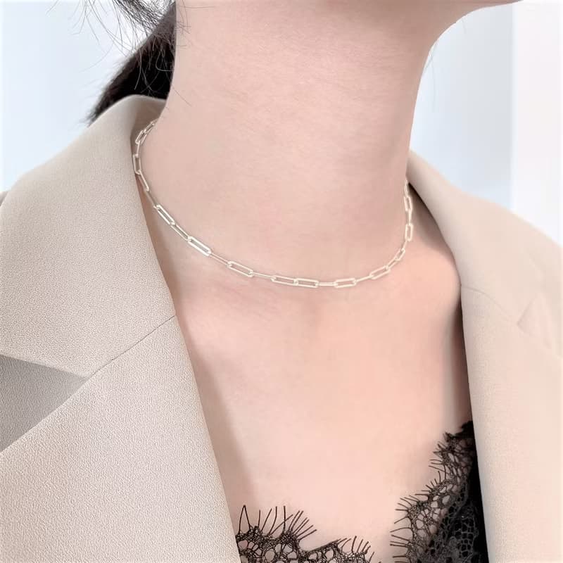 │個性│歐美簡約 • 方塊鍊 • 鎖骨鍊 • 純銀項鍊 •925silver