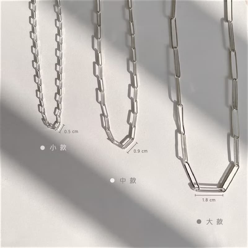│個性│歐美簡約 • 方塊鍊 • 鎖骨鍊 • 純銀項鍊 •925silver