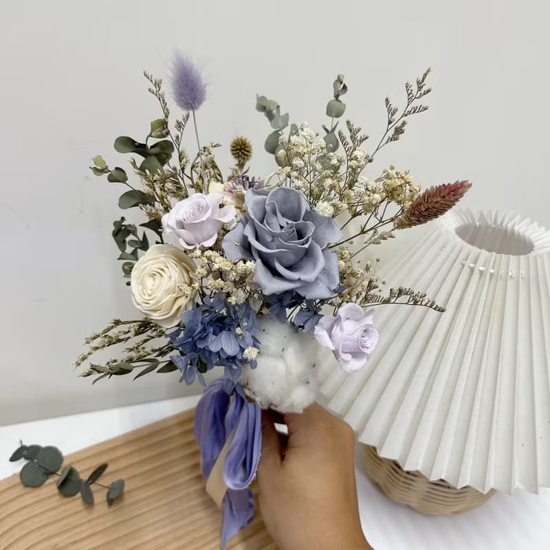 幸福花童小花束 永生花 乾燥花 結婚花束 花童 附提袋