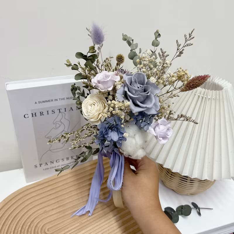 幸福花童小花束 永生花 乾燥花 結婚花束 花童 附提袋
