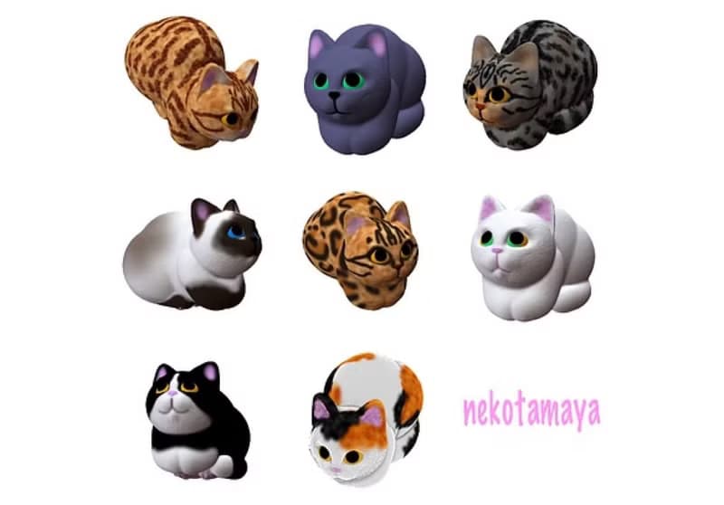 受注製作　猫の珠　香箱ちゃん　ネコブレスレット　クリスタル