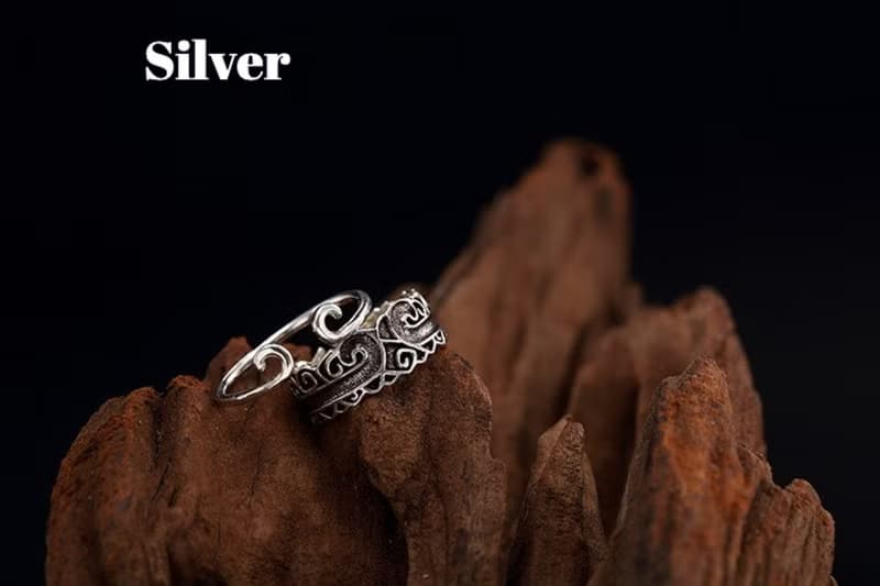 S 925 Sterling Silver Jewelry Handmade Engrave Vintage Open Rings Lovers Ethnic