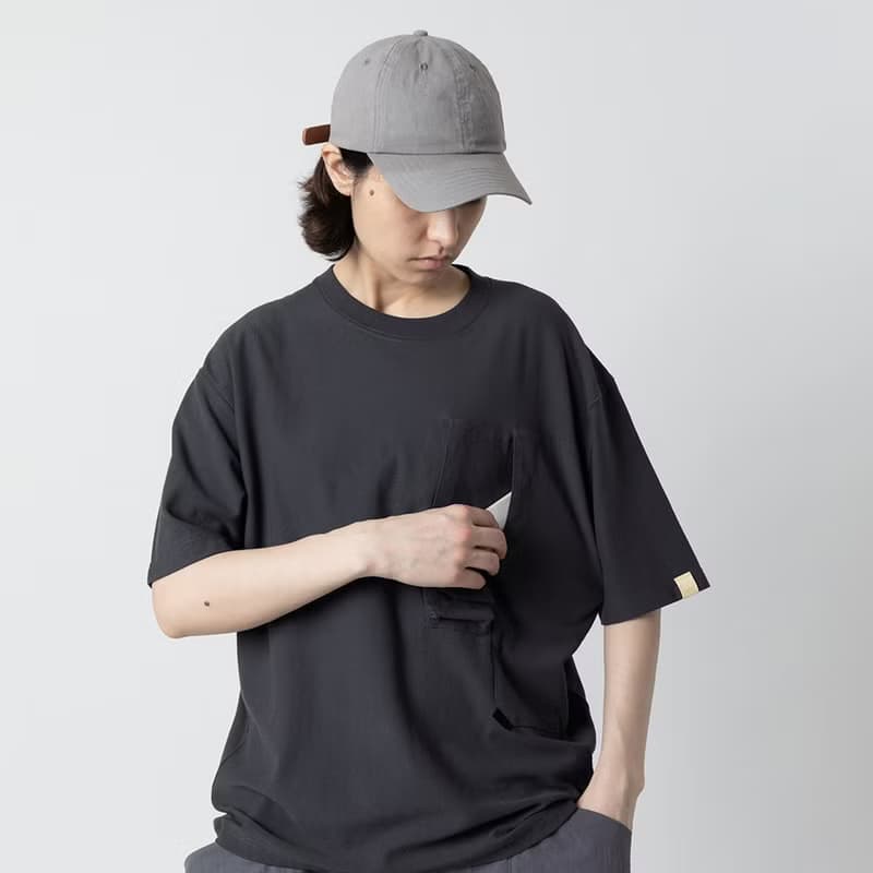 Smock Pocket Tee不對稱設計登山服造型口袋廓形寬松T恤炭灰色