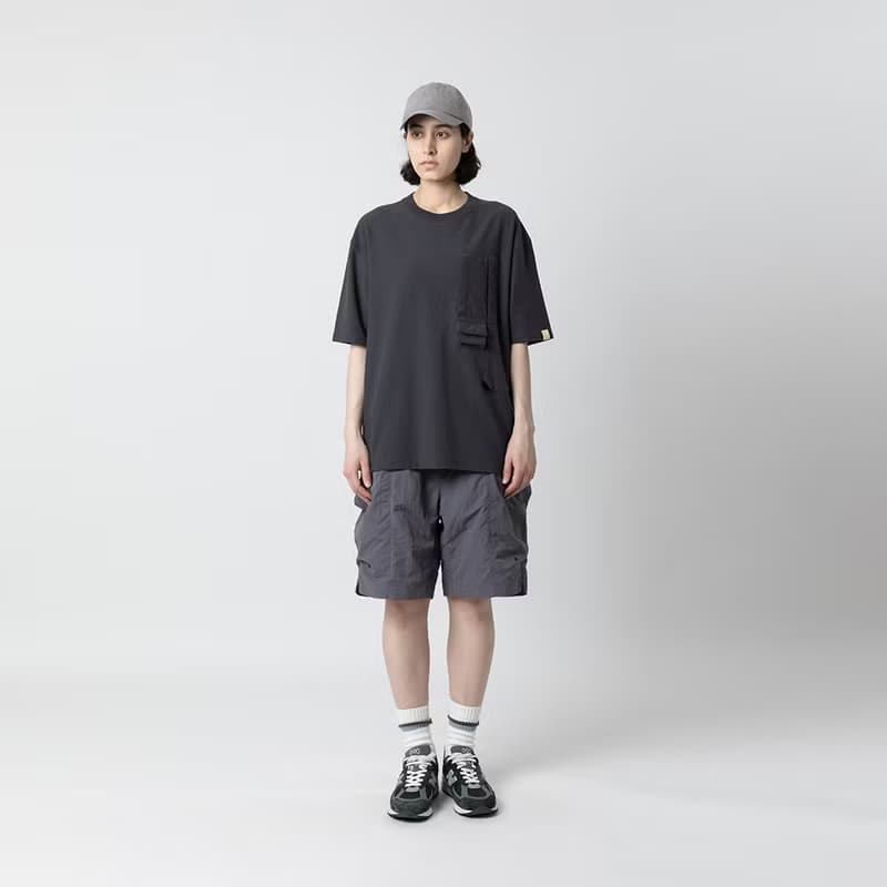 Smock Pocket Tee不對稱設計登山服造型口袋廓形寬松T恤炭灰色