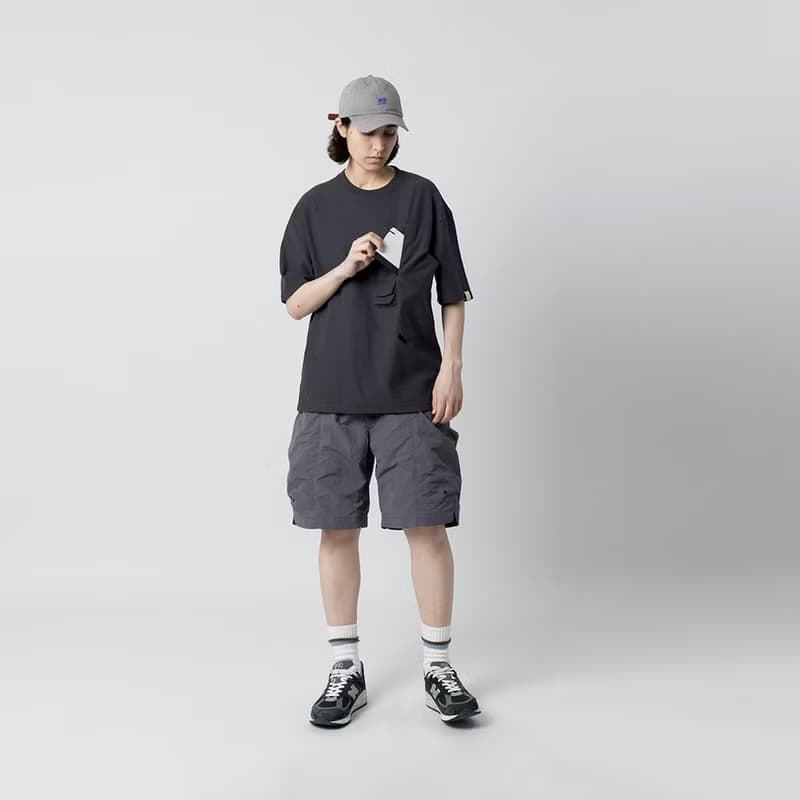 Smock Pocket Tee不對稱設計登山服造型口袋廓形寬松T恤炭灰色