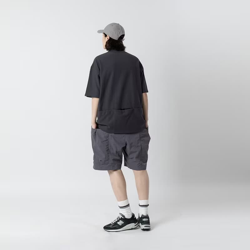 Smock Pocket Tee不對稱設計登山服造型口袋廓形寬松T恤炭灰色