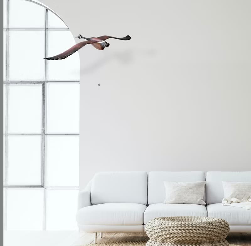 加拿大灰鵝木雕吊飾, 手工雕刻飛鳥, 居家藝術裝飾