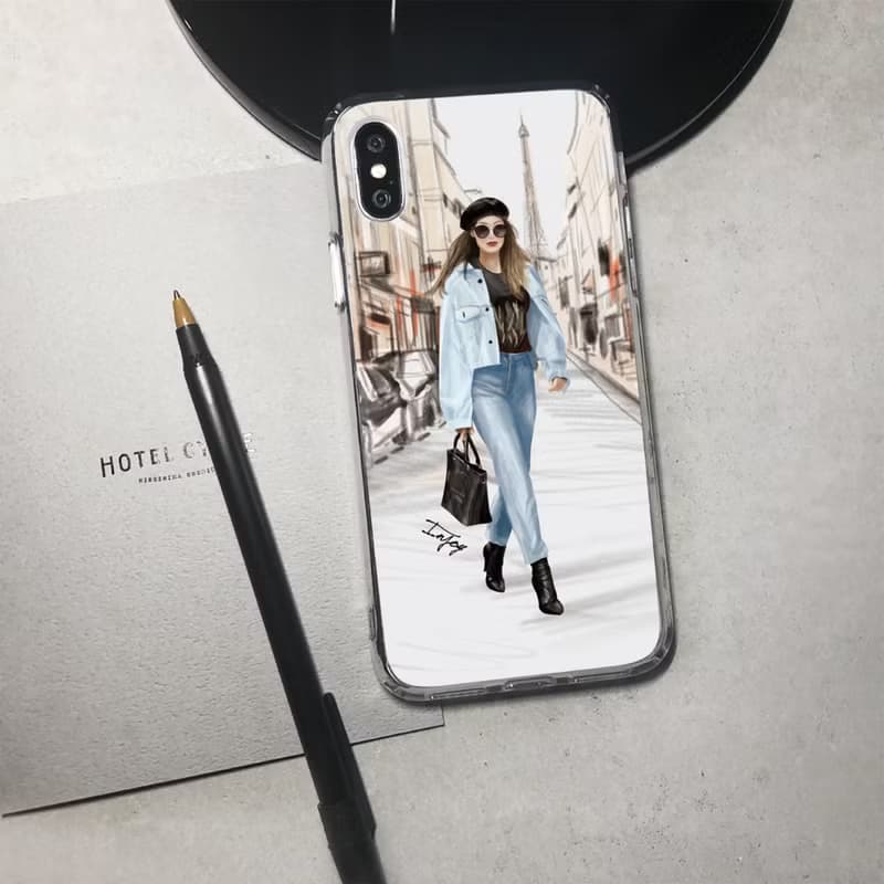 iPhone 16/15/14/13/12/SE3 巴黎女伶 透明耐衝擊防摔手機殼