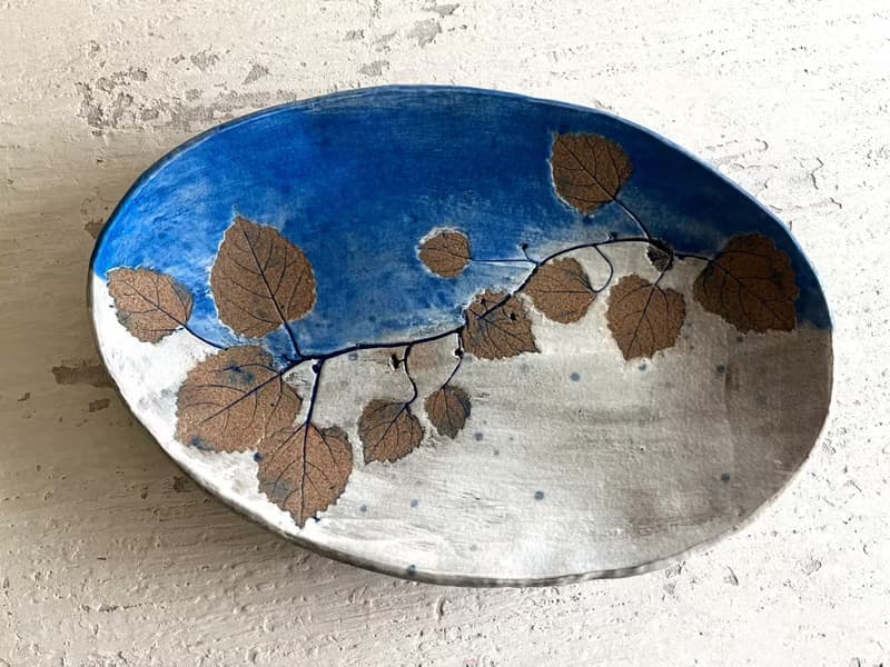 葉拓與時光的叨絮(售完再製款)_陶器餐盤