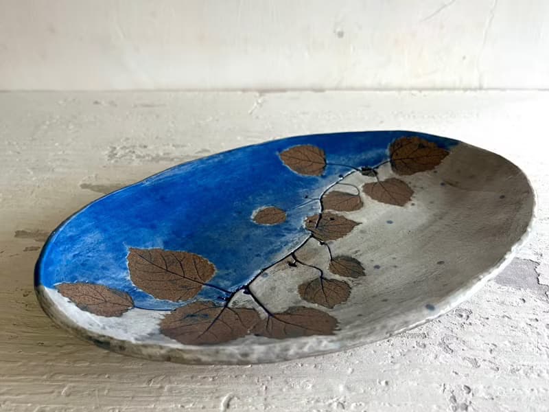 葉拓與時光的叨絮(售完再製款)_陶器餐盤