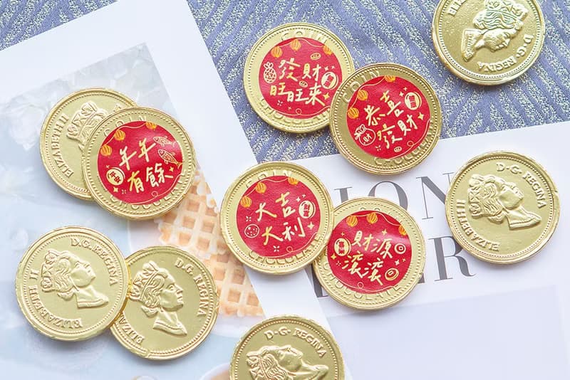 新年祝福語 單片女王金幣巧克力 (每包100片入) 喜氣 祝賀 裝飾