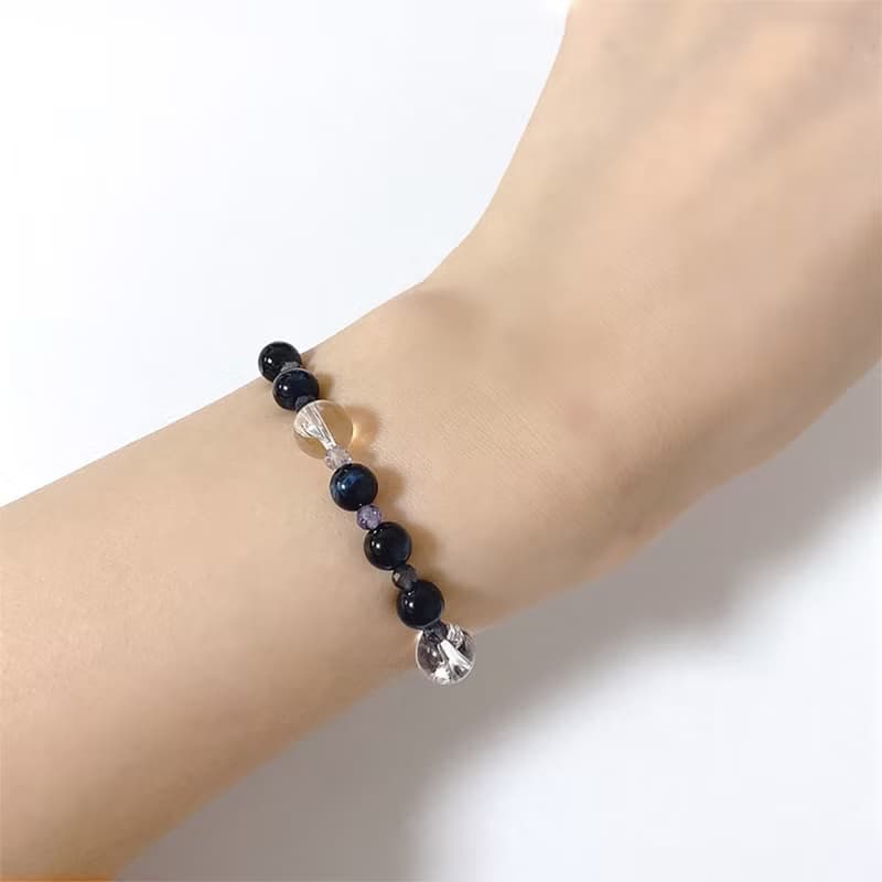 Iolite Navy Gemstone Raw Stone Banding Bracelet