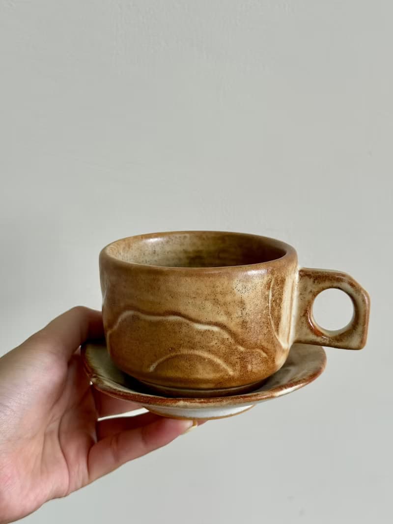 一握山丘 咖啡杯 手作釉燒陶器