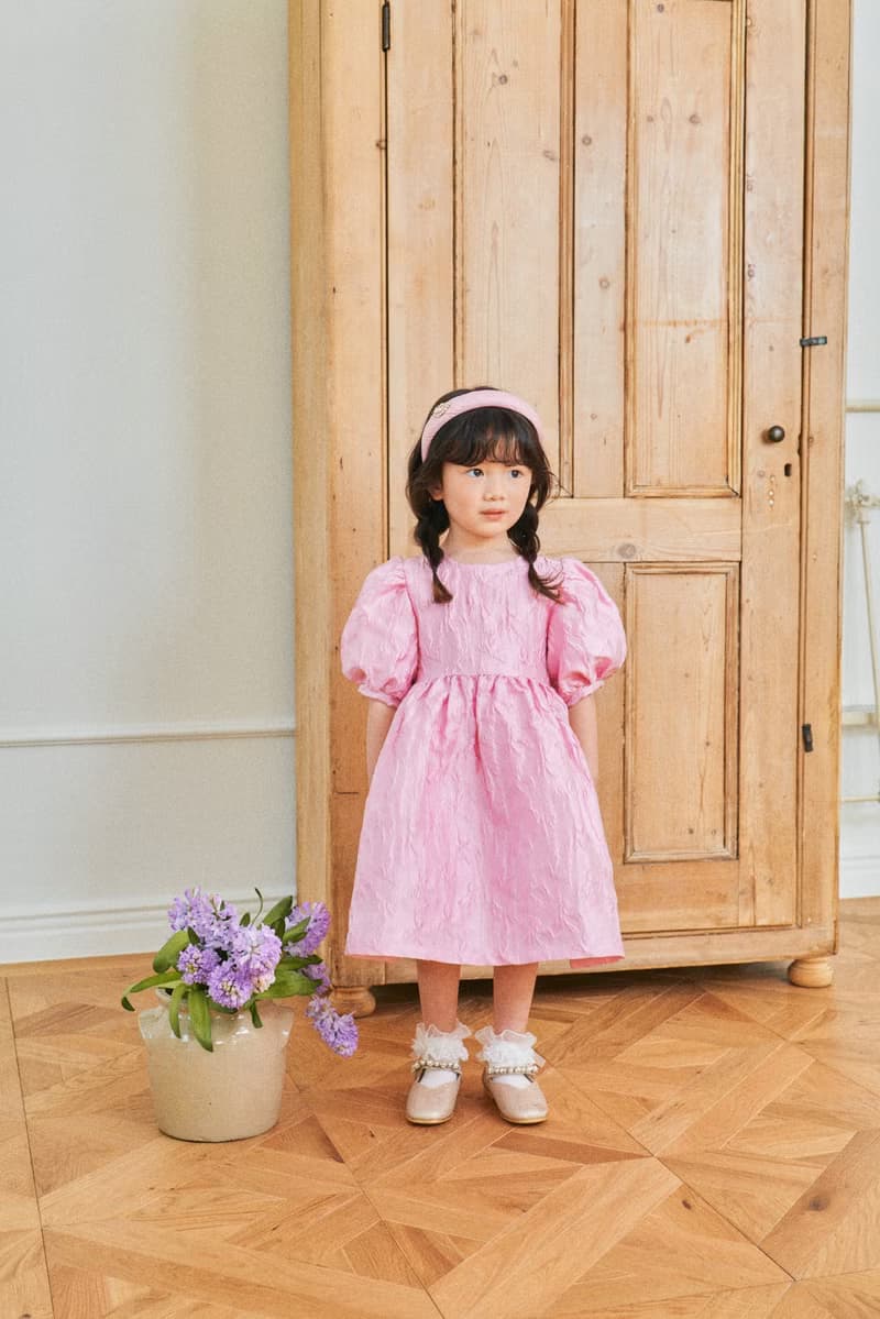 Girl's Ribbon Jacquard Dress