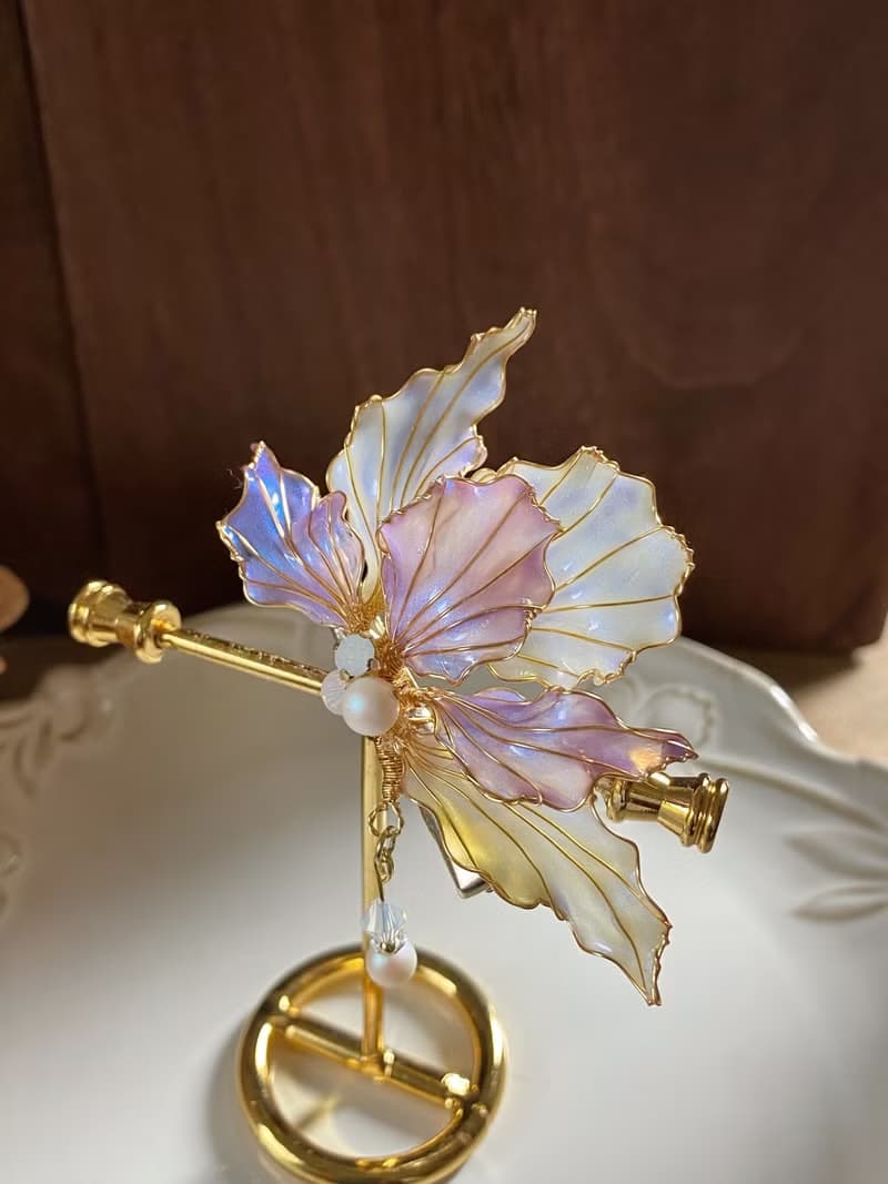 極光羽翼水晶小髮夾