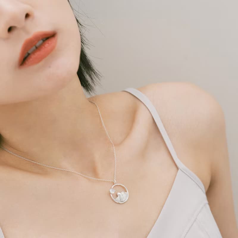 獅子山月亮石項鍊 Lion Rock moonstone Necklace