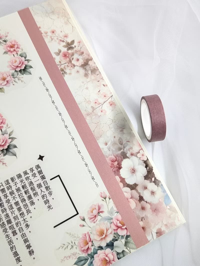 溫雅餘韻-四色和紙膠帶(特殊油墨)質感拼貼
