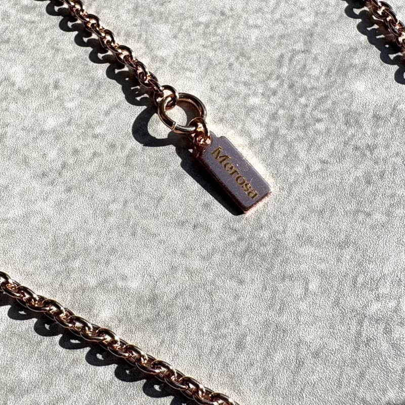 Onyx Necklace Perfume Bottle Design Motif Swarovski 18K Pink Gold Plating Plated
