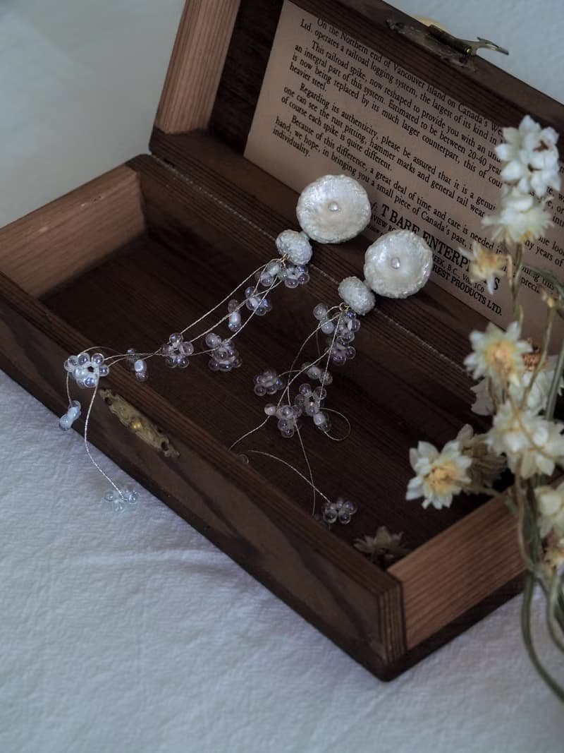 慵懶午後 透明 14KGF 耳環 / 耳夾