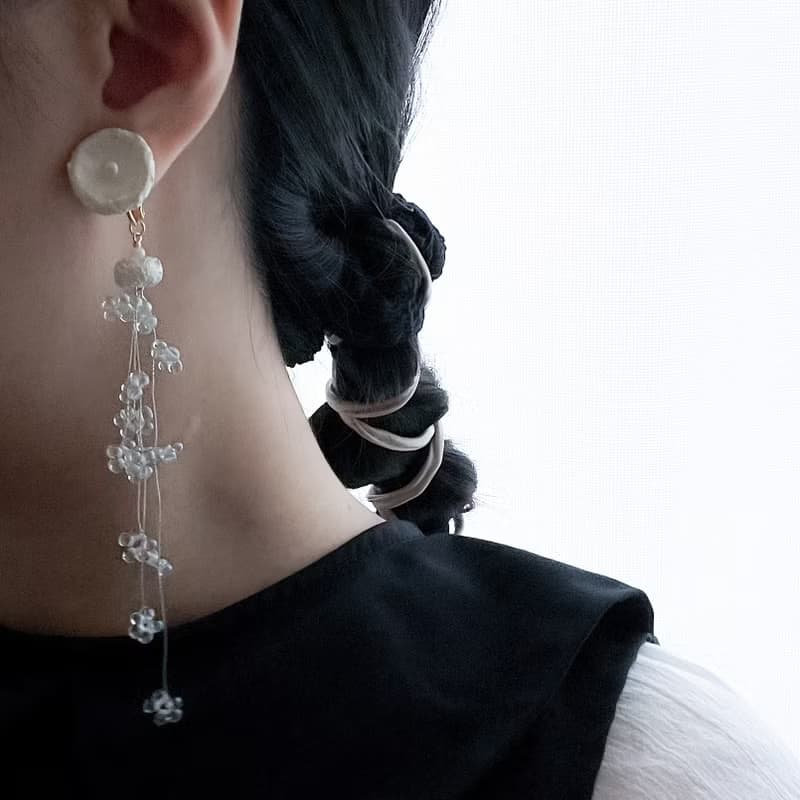 慵懶午後 透明 14KGF 耳環 / 耳夾