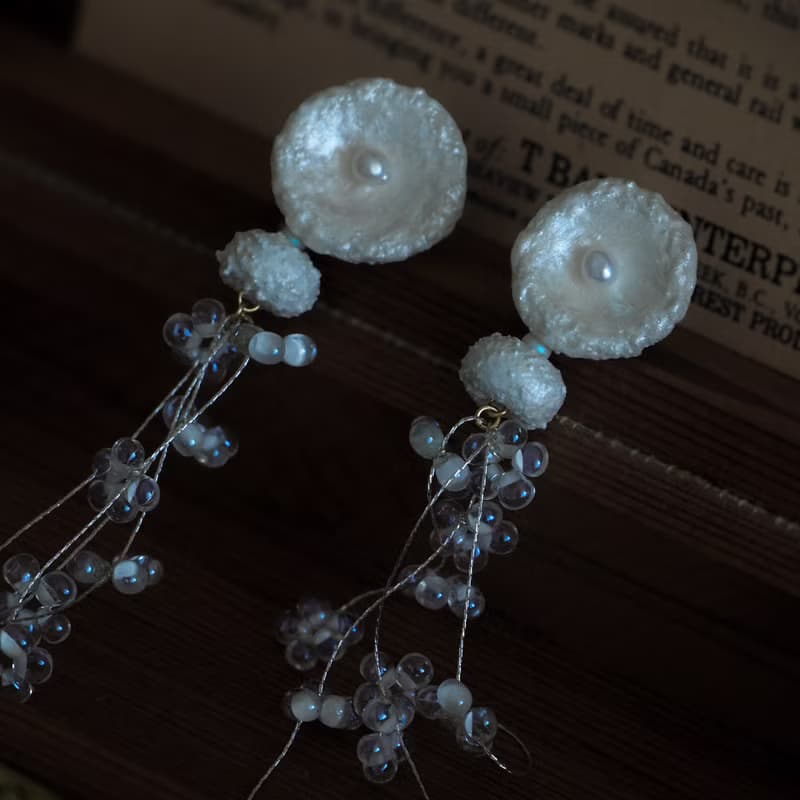 慵懶午後 透明 14KGF 耳環 / 耳夾