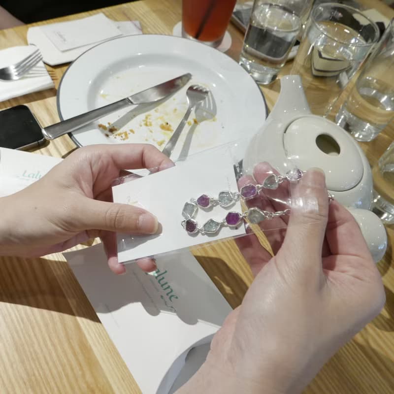 原礦系列 || 相間跳躍 || 925銀 紅寶石與海藍寶手鍊