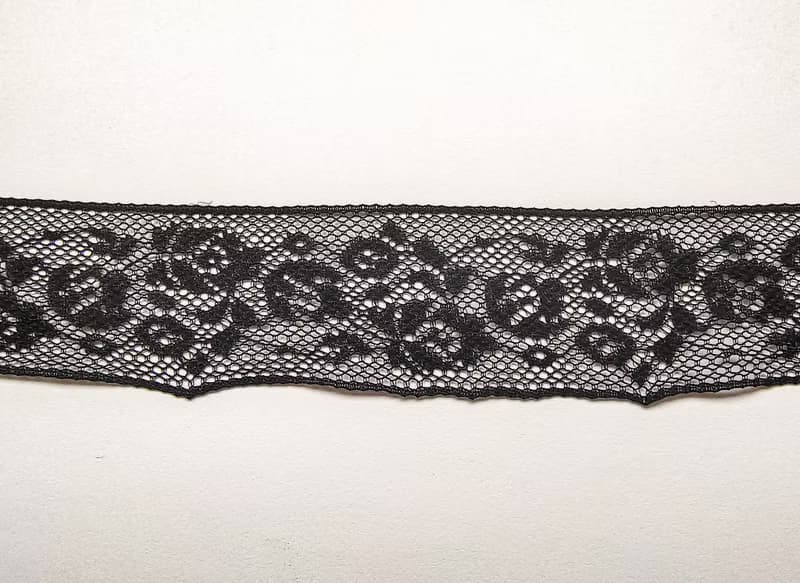 黑/白 裸肌感 寬版復古花蕾絲choker