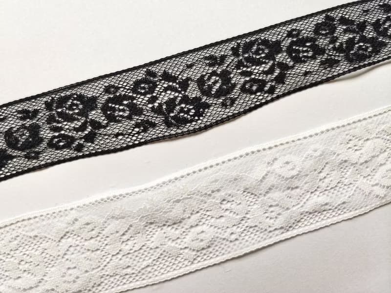 黑/白 裸肌感 寬版復古花蕾絲choker