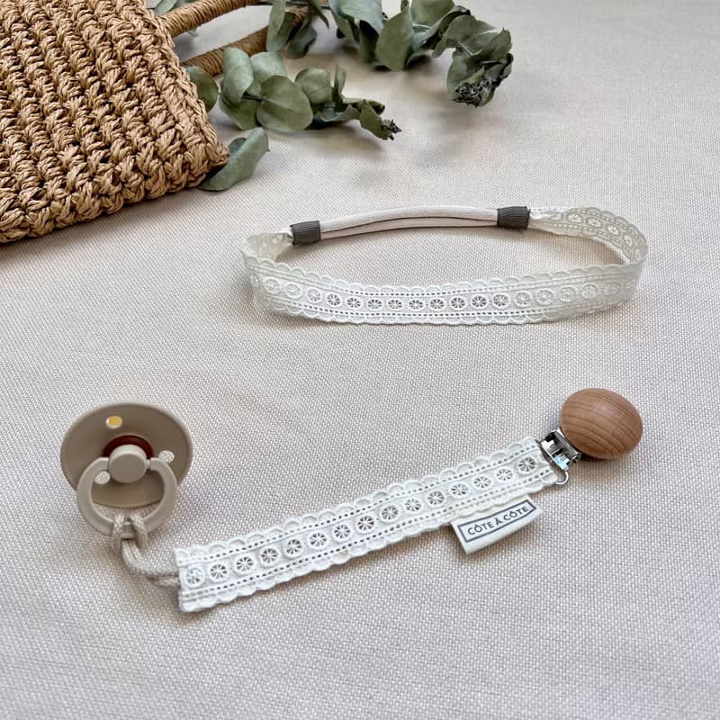 甜美蕾絲 髮帶 奶嘴夾 奶嘴鏈 安撫