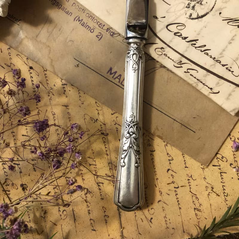法國Art Nouveau 純銀柄雕花拆信刀C