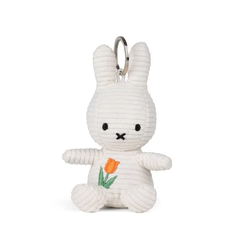 BON TON TOYS Miffy米菲兔環保鬱金香鑰匙圈-象牙白 10cm