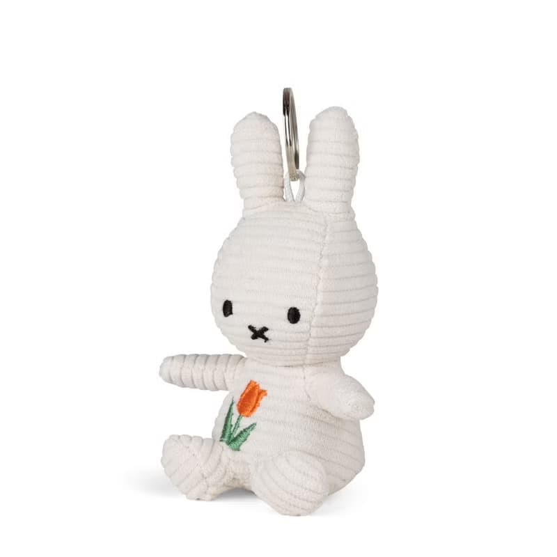BON TON TOYS Miffy米菲兔環保鬱金香鑰匙圈-象牙白 10cm