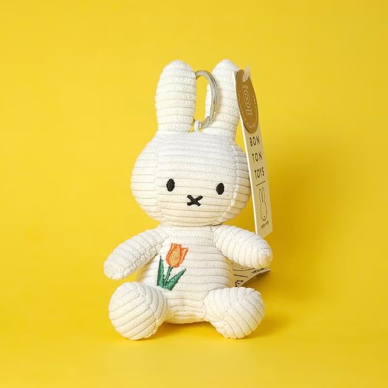 BON TON TOYS Miffy米菲兔環保鬱金香鑰匙圈-象牙白 10cm