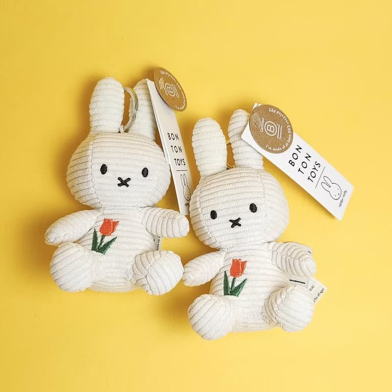 BON TON TOYS Miffy米菲兔環保鬱金香鑰匙圈-象牙白 10cm