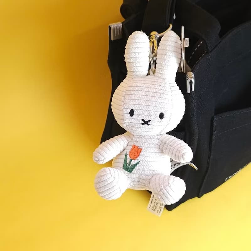 BON TON TOYS Miffy米菲兔環保鬱金香鑰匙圈-象牙白 10cm