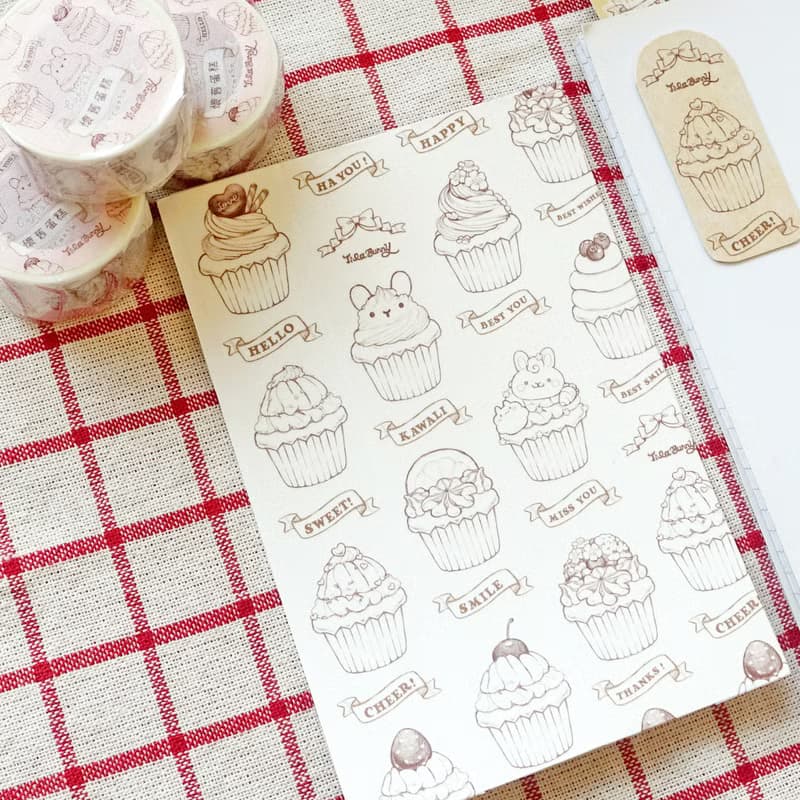 緹拉兔 情人節 杯子蛋糕 懷舊蛋糕 和紙膠帶