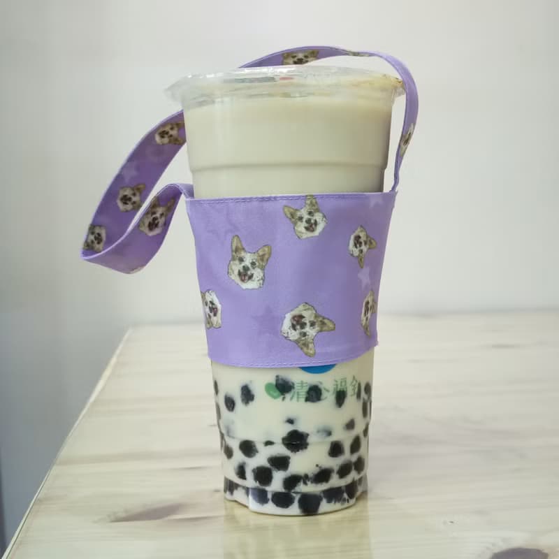 柯基-雙面飲料杯套-狗狗素描系列~雙面飲料提袋