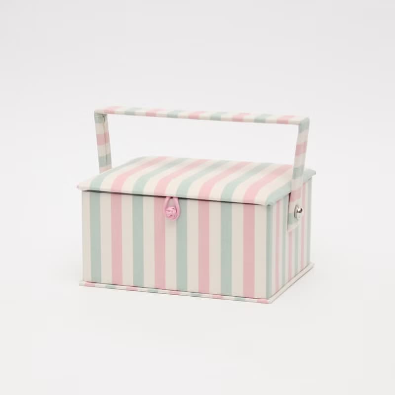 Vintage stripe sewing kit M Storage box