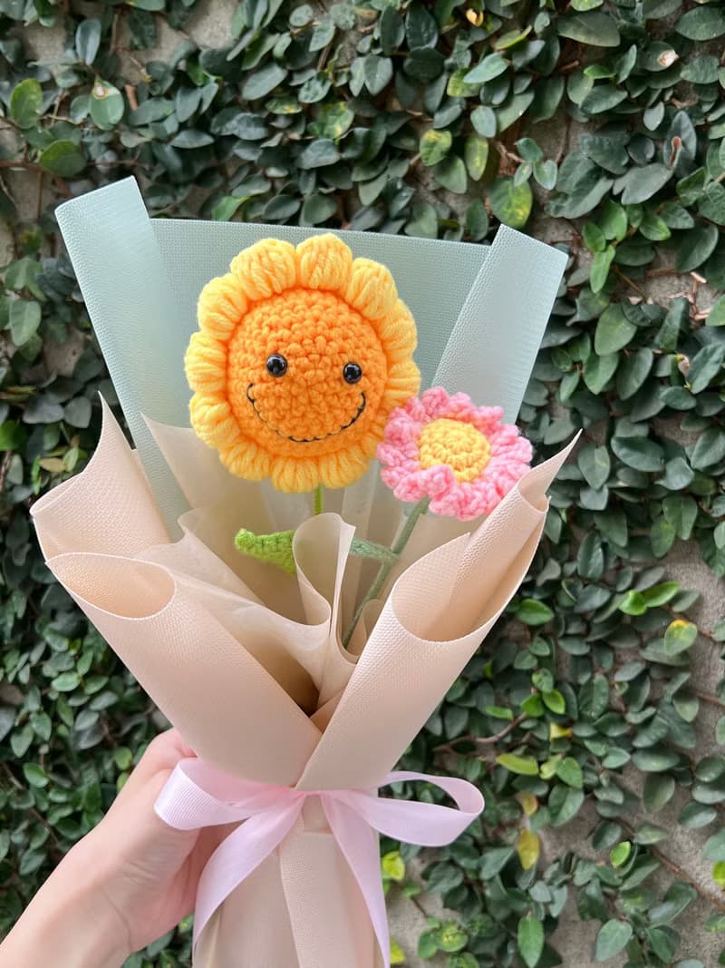 傾向你 / 向日葵針織花束 / 花束 台中花店