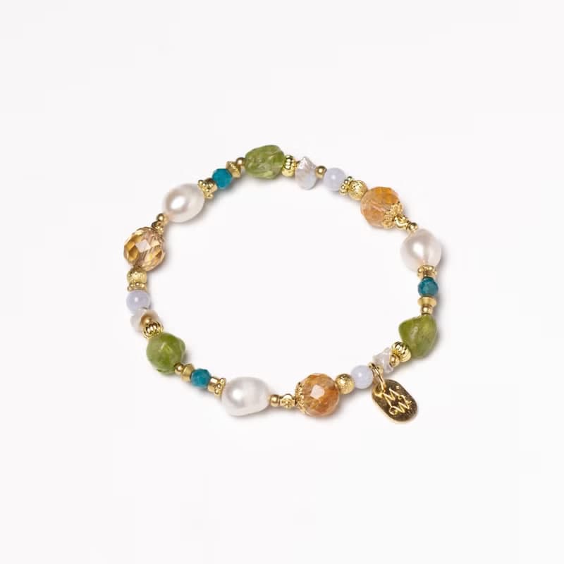 拒絕無聊 // C1607珍珠橄欖石手鍊