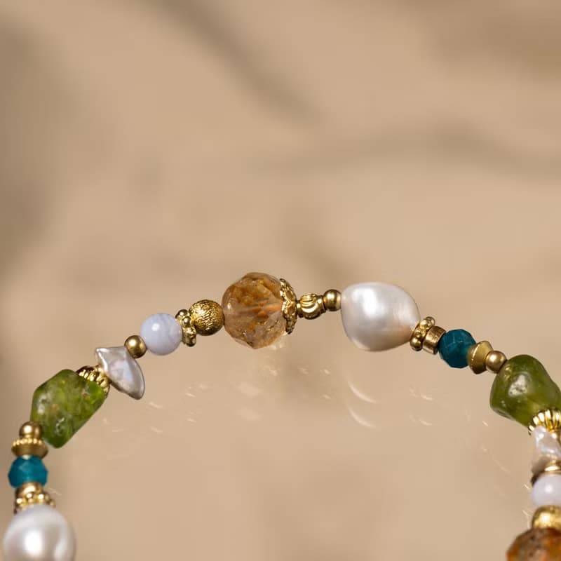 拒絕無聊 // C1607珍珠橄欖石手鍊