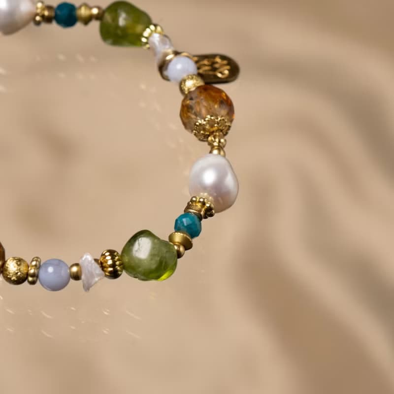 拒絕無聊 // C1607珍珠橄欖石手鍊