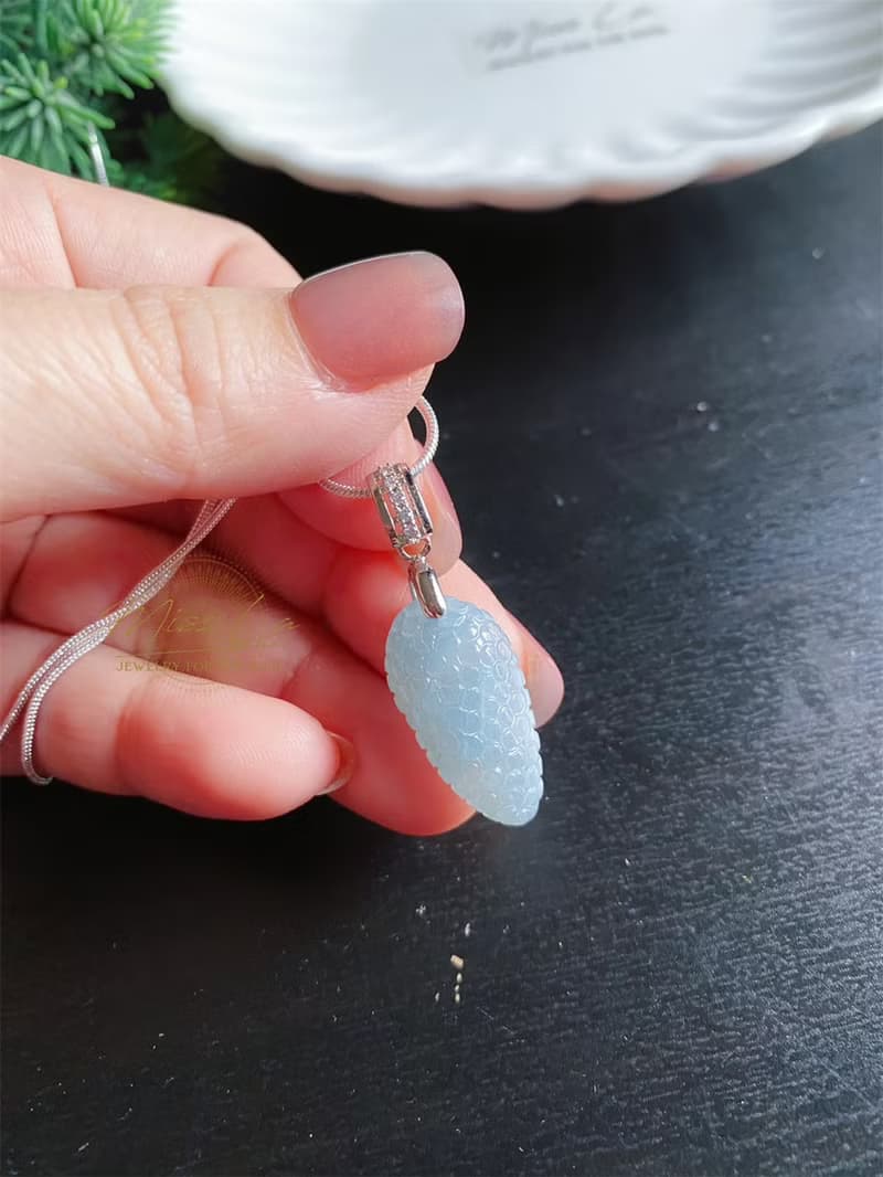 富足 天然緬甸玉翡翠 冰藍翡葡萄 項鍊 禮物 長輩禮 生日禮