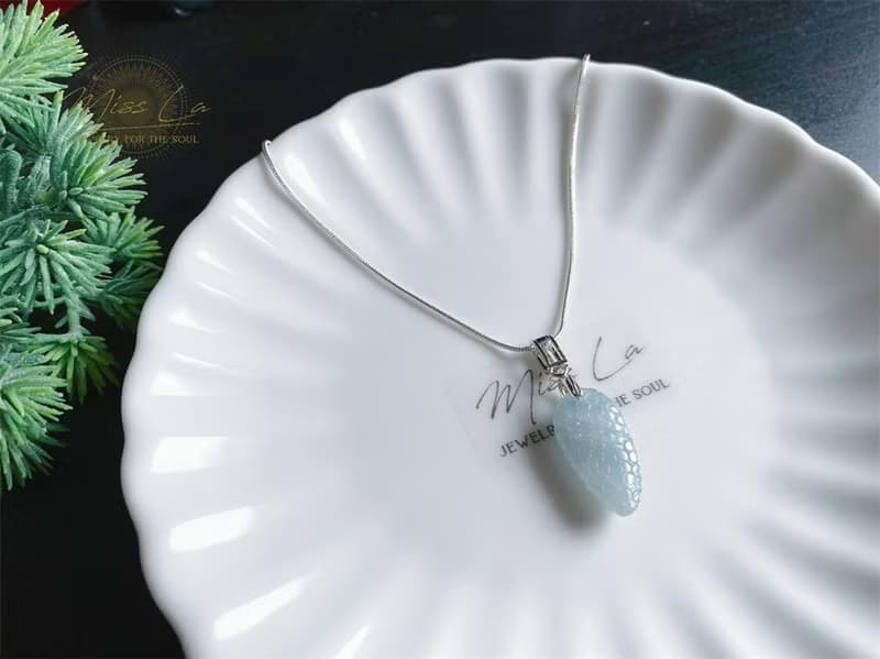 富足 天然緬甸玉翡翠 冰藍翡葡萄 項鍊 禮物 長輩禮 生日禮